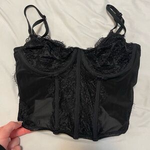 Black Lace Bustier Top